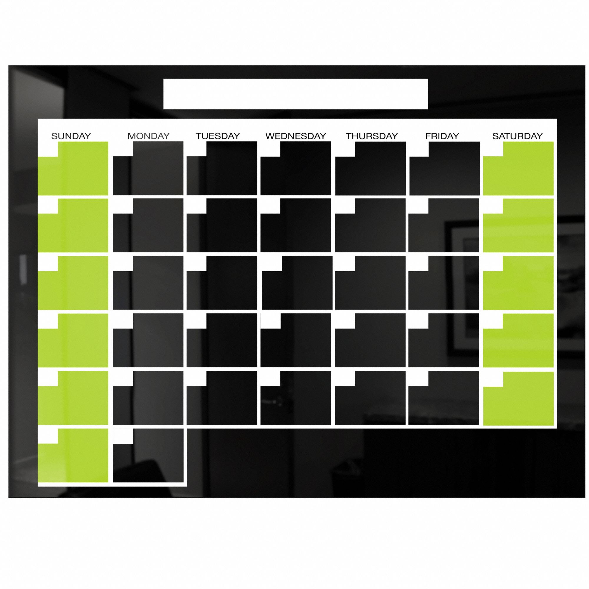 BESTRITE Letter Bulletin Board, Glass, 18 inH x 24 inW, Black