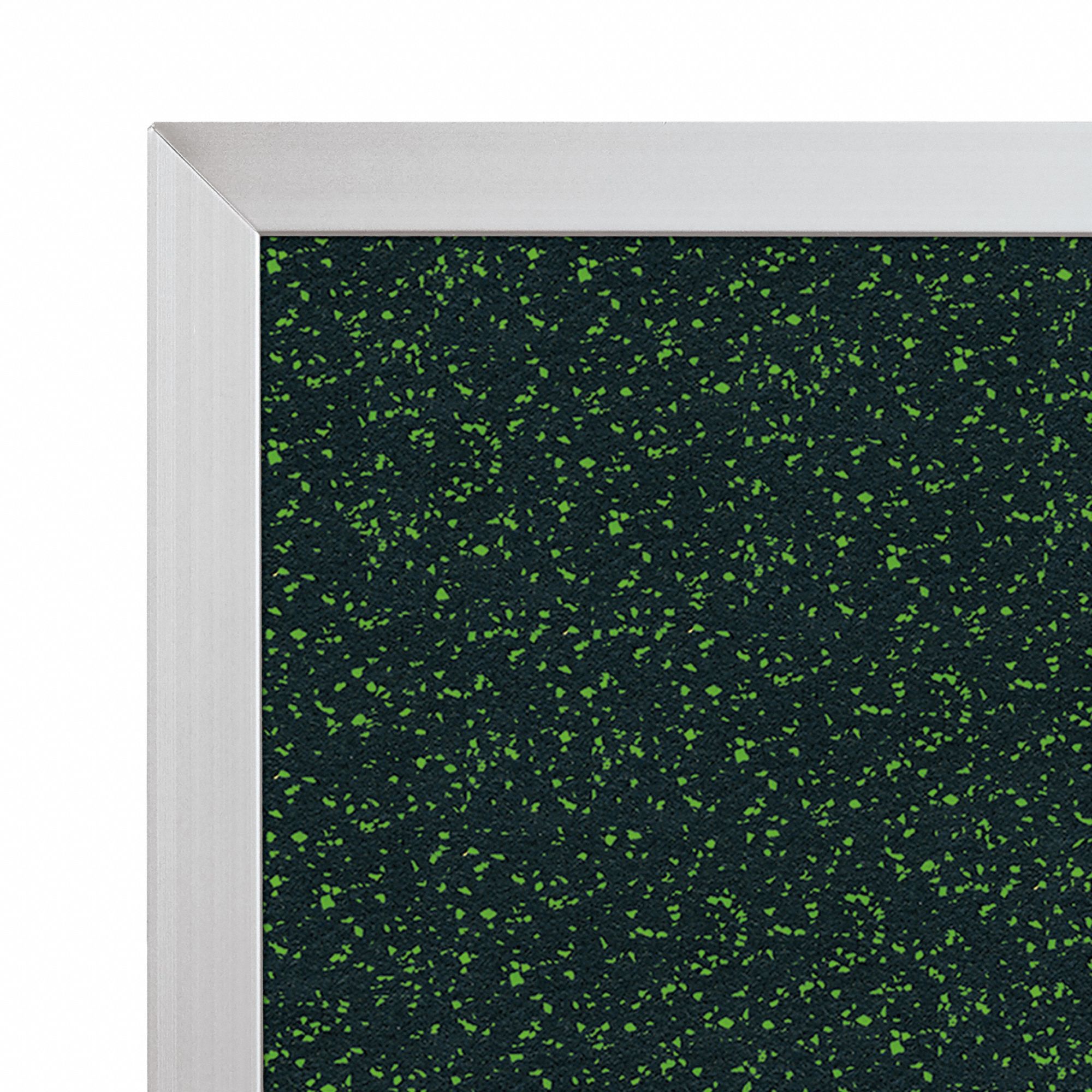 BESTRITE Bulletin Board 36 in Ht, 48 in Wd, Green, Silver, Mounting Hardware, Recycled Rubber