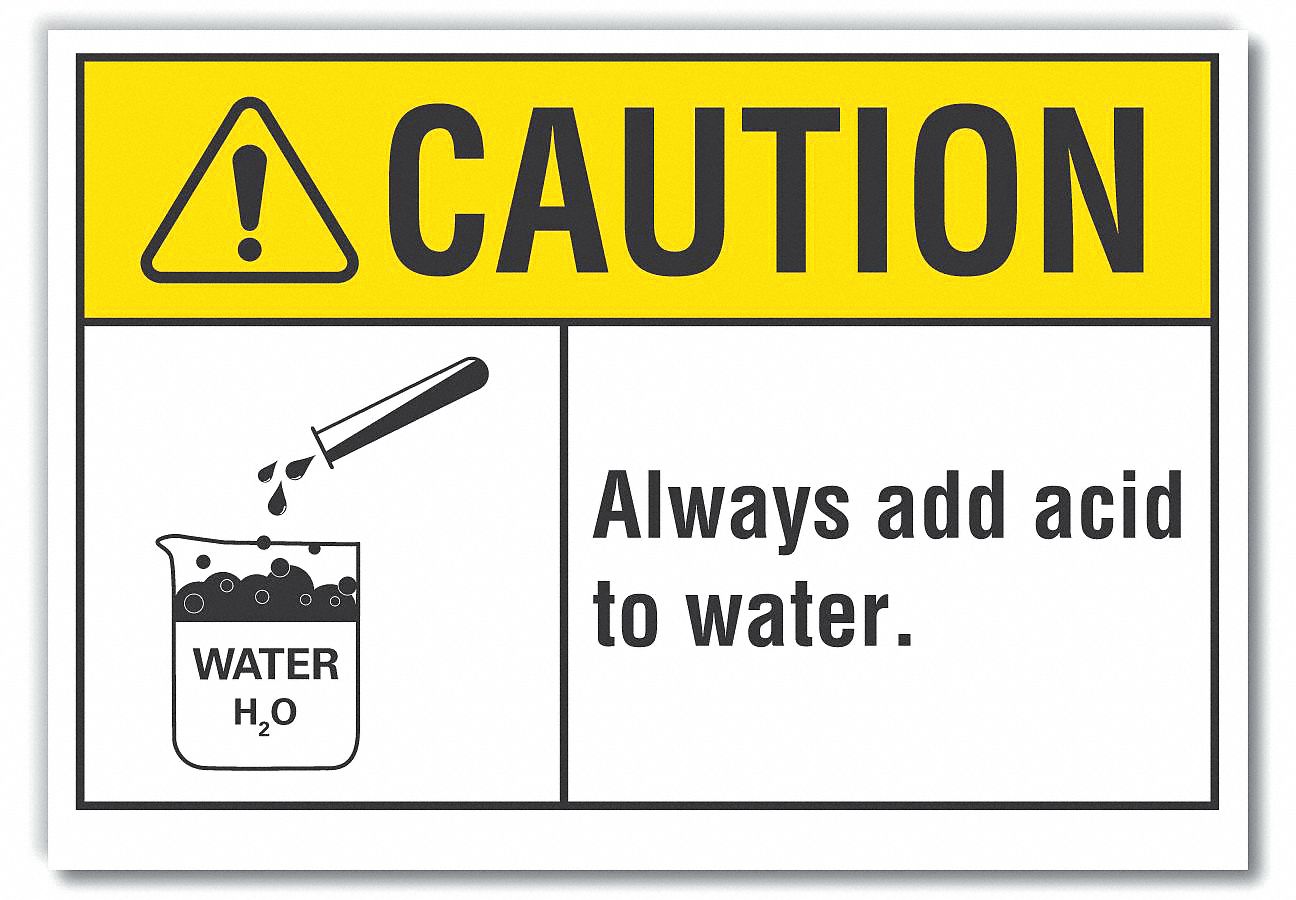 LYLE Acid Caution Reflective Label, Sign Format ANSI/OSHA Format