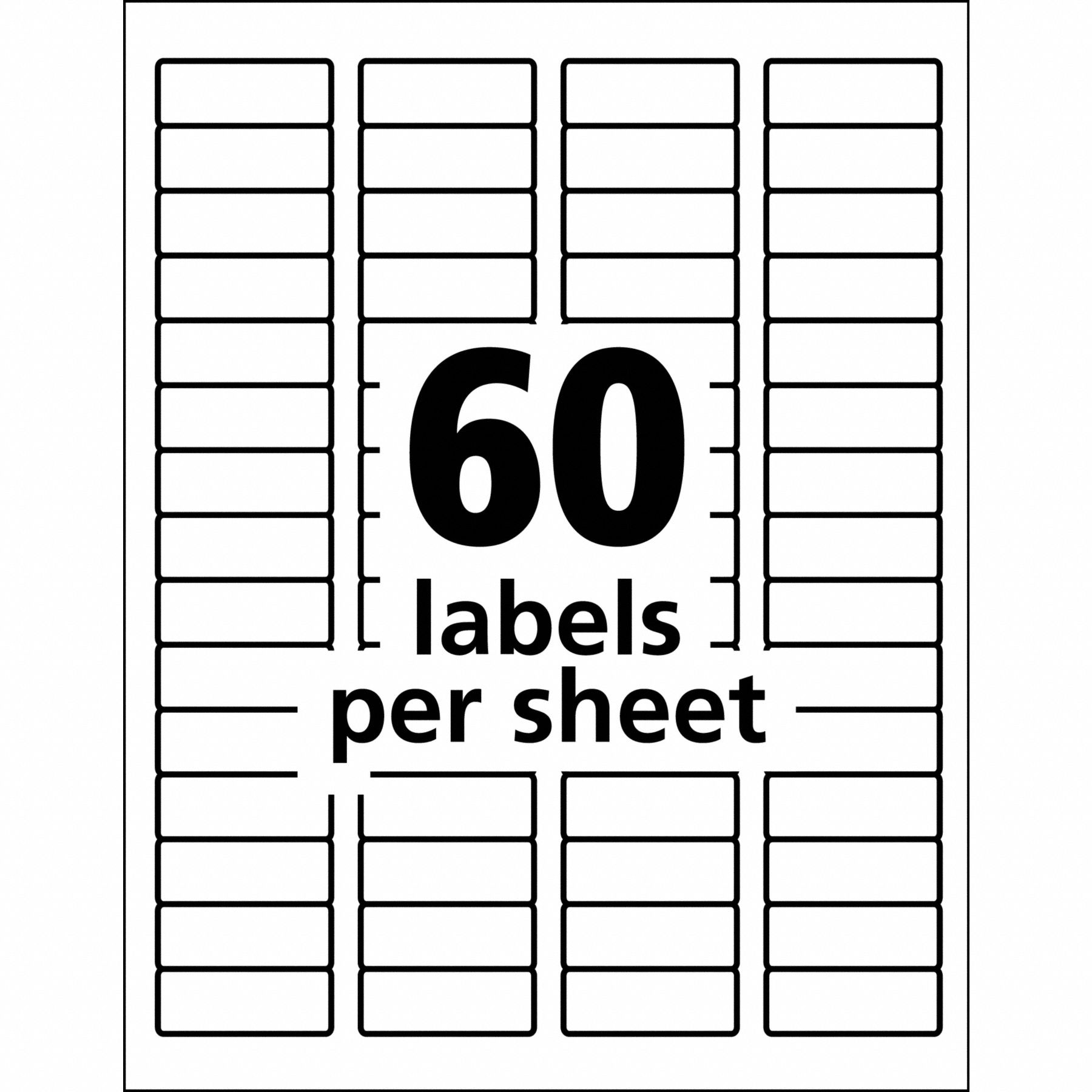 AVERY Label, Information, English, Synthetic Film, 1 3/4 in Width, 2/3