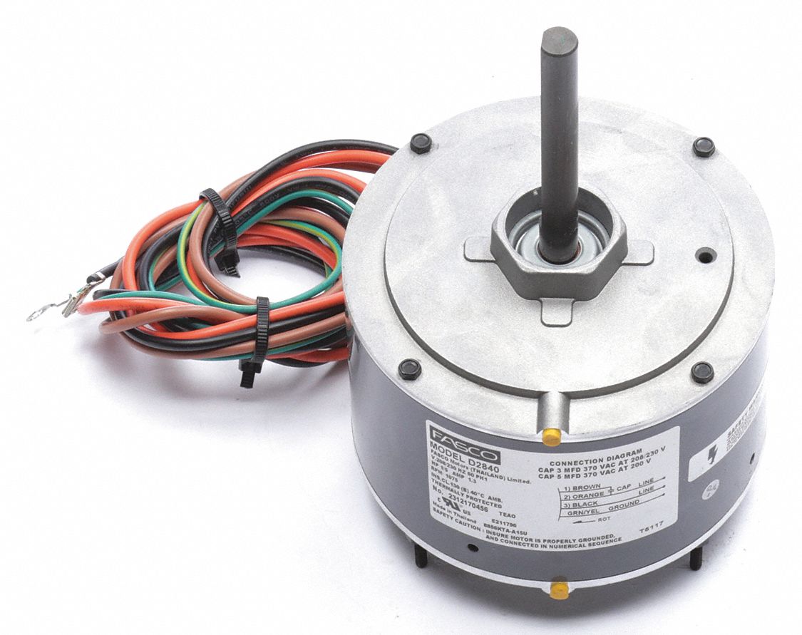 FASCO, Rheem/Ruud OEM Repl, 1/5 HP, Condenser Fan Motor 49VT82D2840