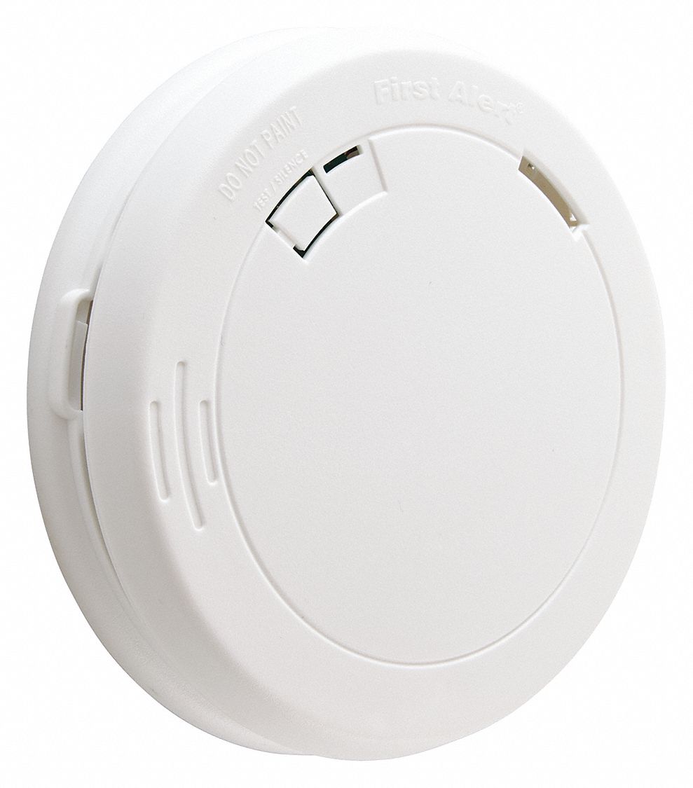 FIRST ALERT 5 13/64 in Smoke Alarm with 85 dB @ 10 ft Audible Alert; 9V