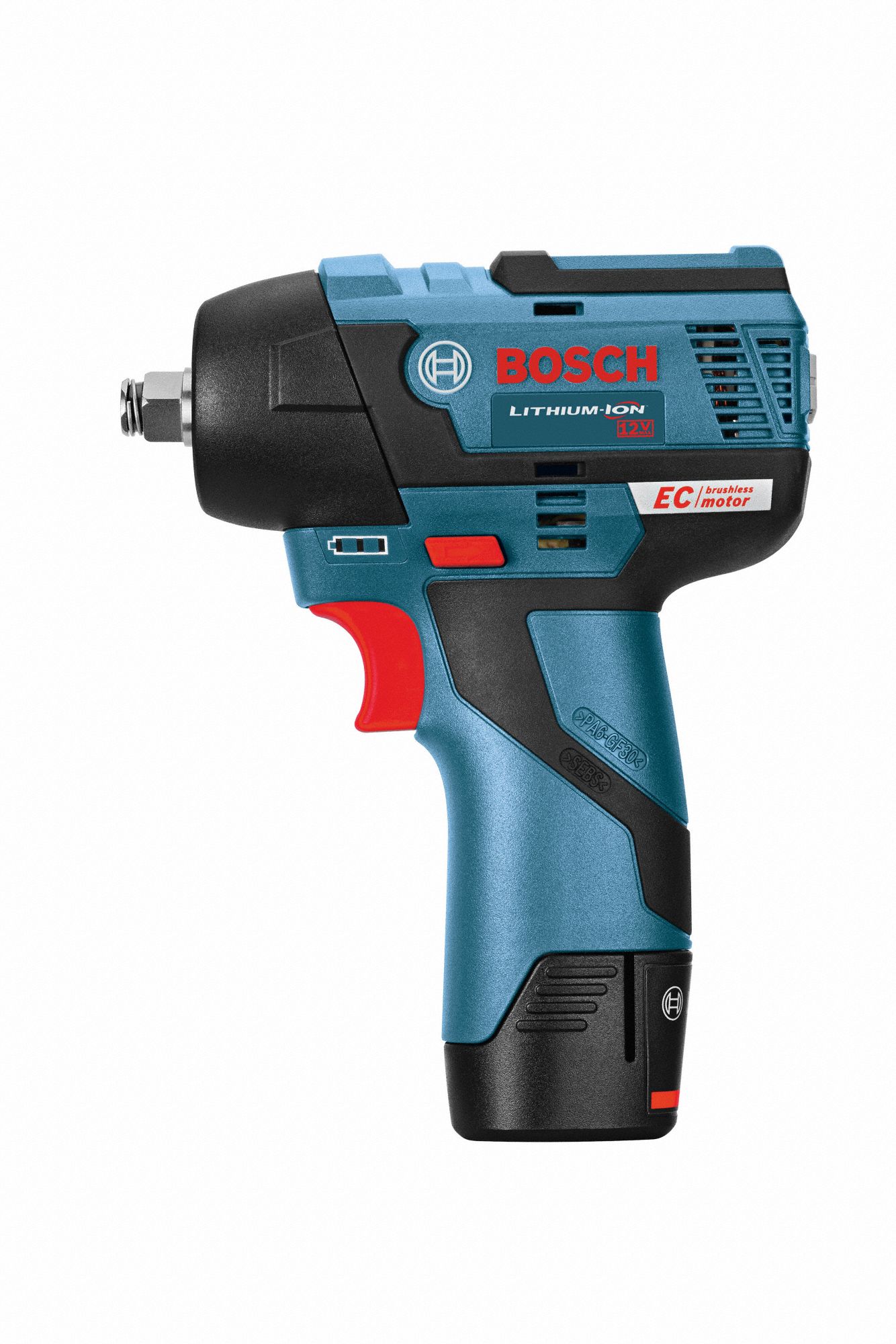 BOSCH Impact Wrench 3/8 in Square Drive Size, 85 ftlb Fastening