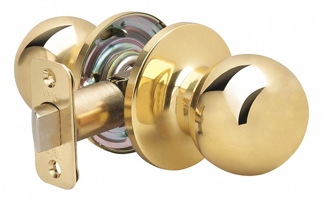 YALE Standard Duty Entrance AthensSeries Knob Lockset, Polished Brass