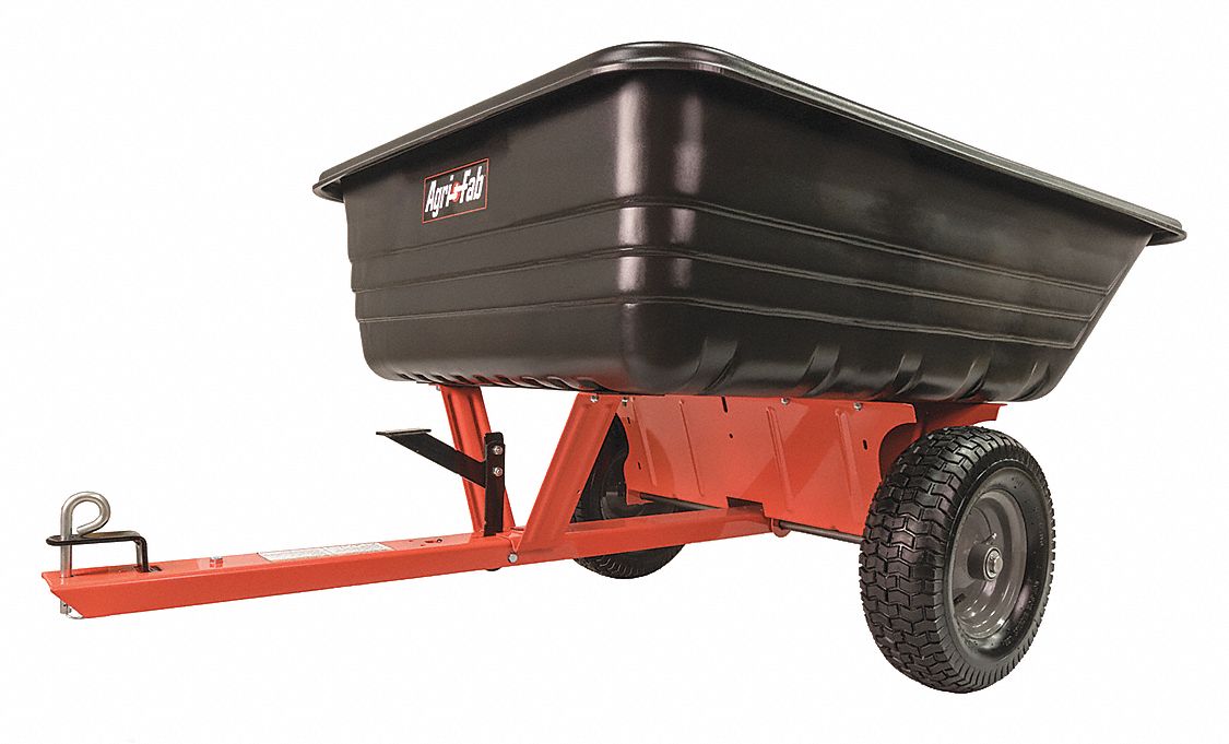 AGRIFAB 2 Wheel Black HDPE Trailer Cart, 17.0 cu ft, 72 inL x 42 inW x