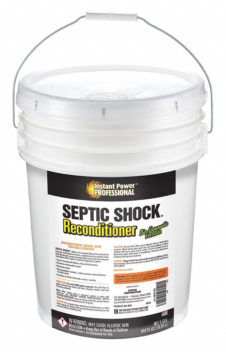 INSTANT POWER PROFESSIONAL Septic Tank Treatment, 5 gal Pail, Unscented