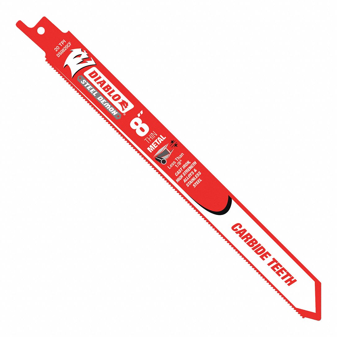 DIABLO 8", Reciprocating Saw Blade 49XZ68DS0820CF Grainger