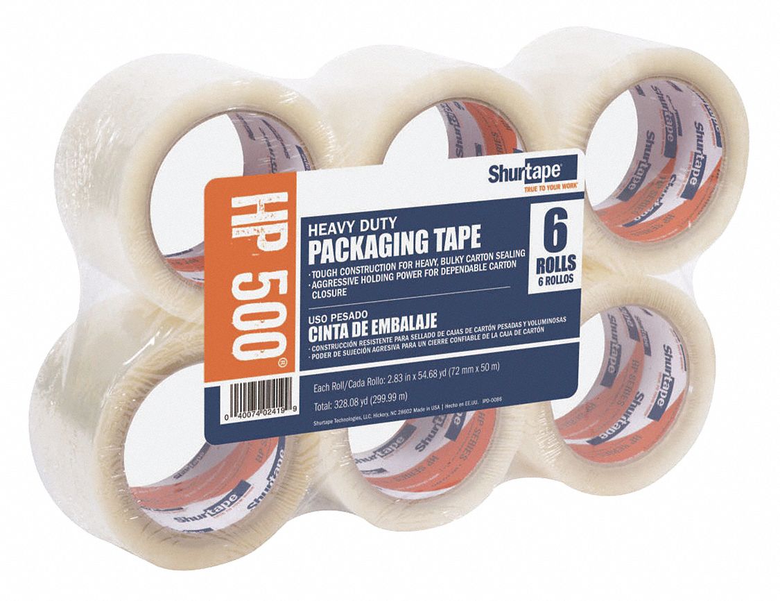 SHURTAPE Carton Sealing Tape 3 mil Tape Thick, 3 in x 55 yd, 72 mm x