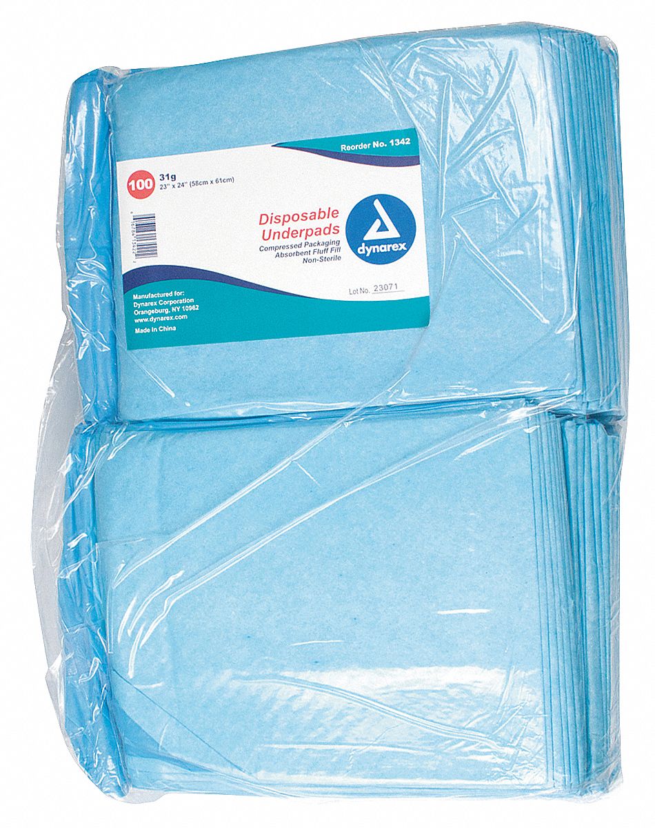 DYNAREX Disposable Underpads, 23 in x 24 in, PK 200 49Y7171342