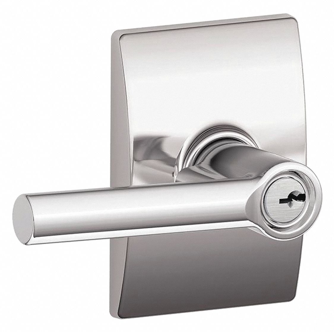 SCHLAGE Door Lever Lockset 2, F Broadway/Century, Bright Chrome