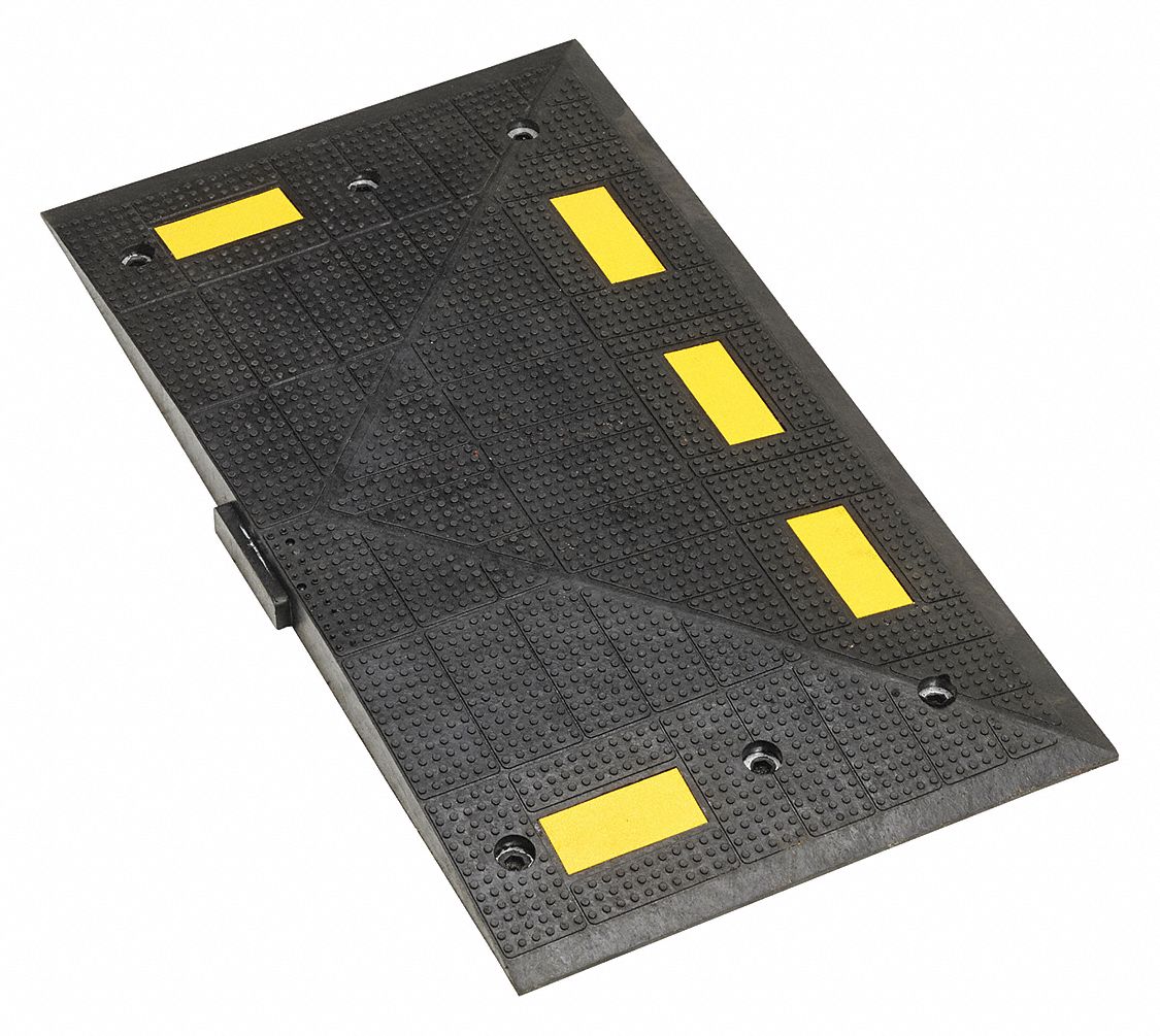 Rubber, Black/Yellow, Speed Bump End Cap 49ZZ31GNRS352VYB Grainger
