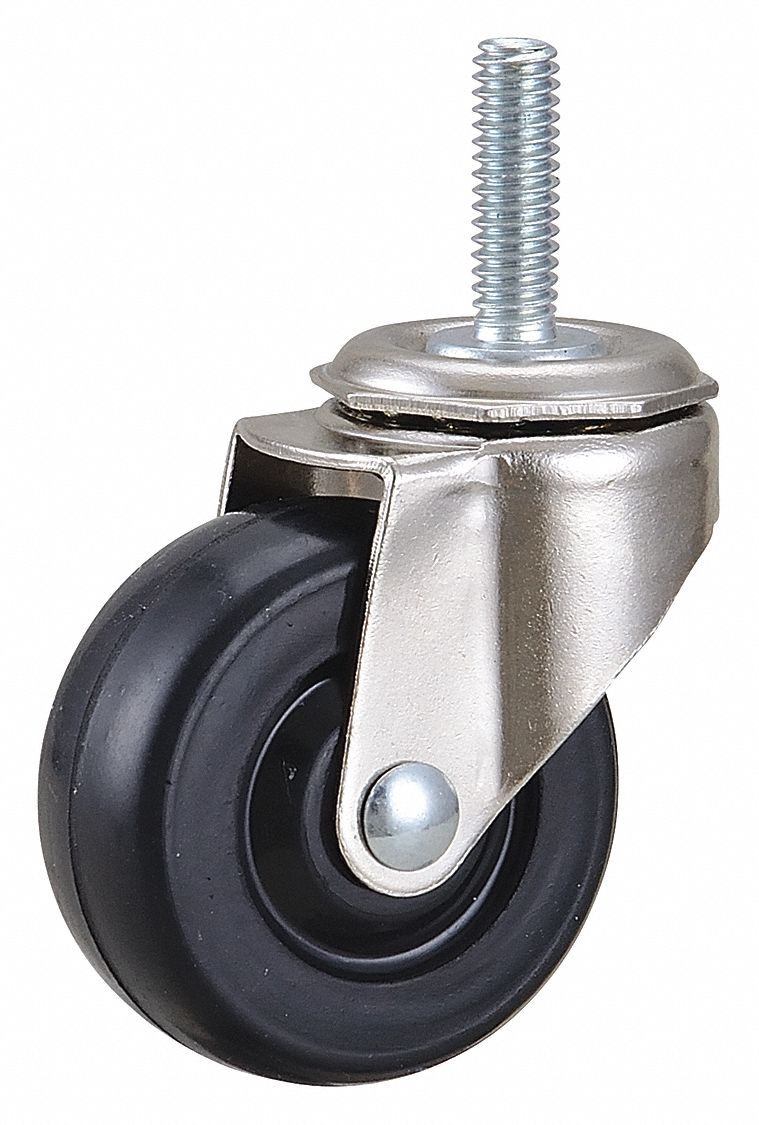 GRAINGER APPROVED Threaded Stem Caster, 2 in Wheel Dia., 75 lb Load