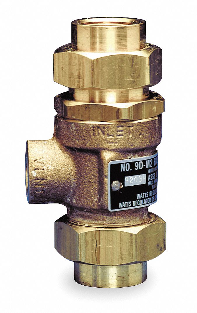 WATTS Check Valve, 1/2 in, Dual with Vent, Inline, Bronze, FNPT x FNPT