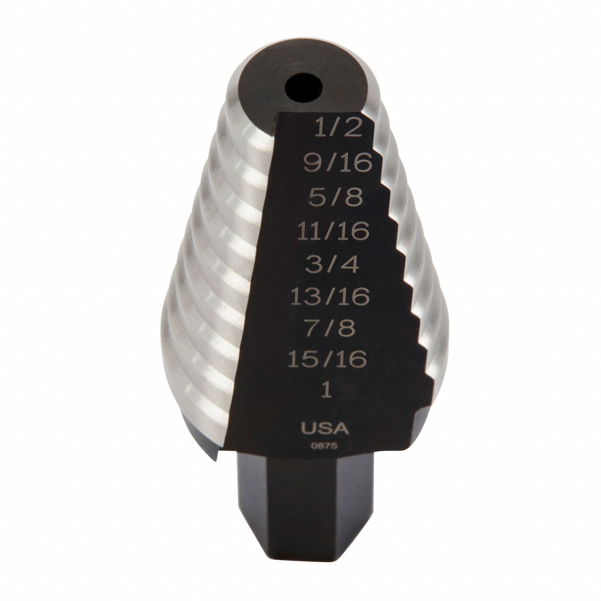 IRWIN Step Drill Bit 8 Hole Sizes, 9/16 in to 1 in, 1/16 in Step