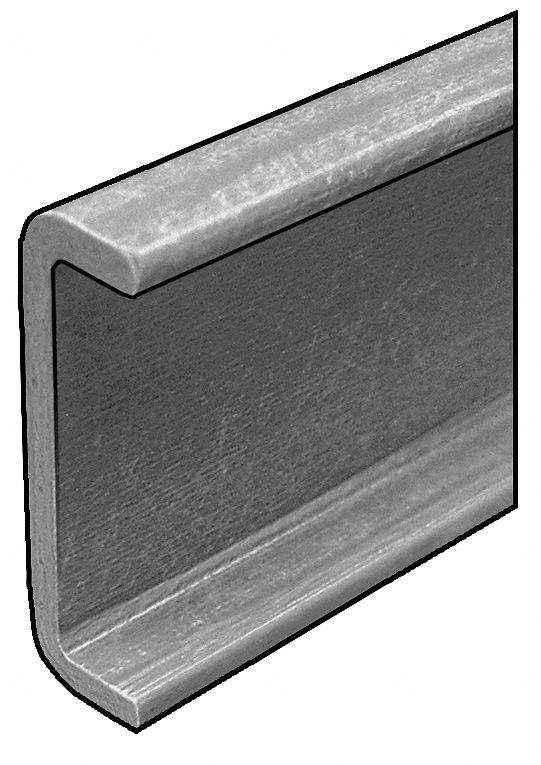 FIBERGRATE, 6 in Outside Base Wd, 0.25 in Base Thick, Fiberglass U