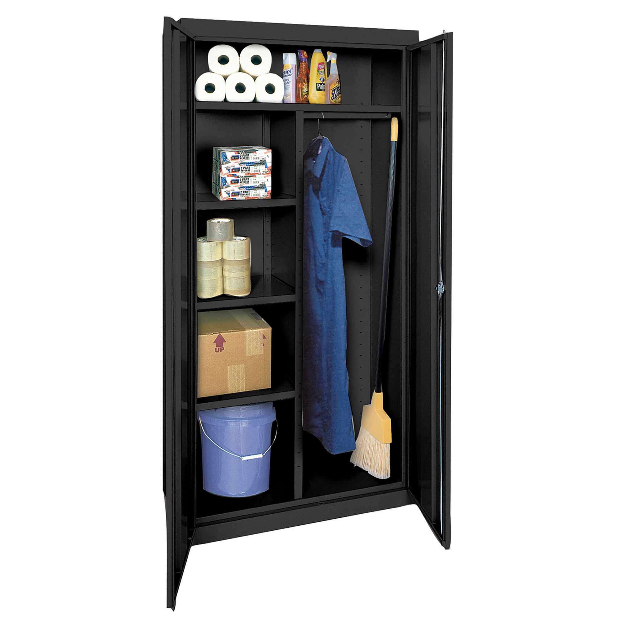 SANDUSKY Storage 36 in x 18 in x 72 in, 4 Shelves, Swing