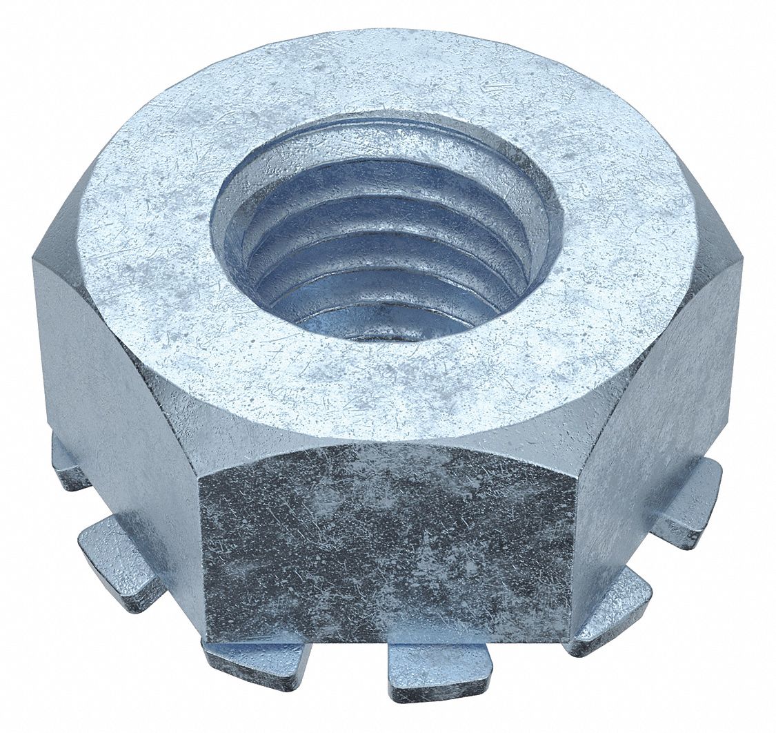 Lock Nut with External Tooth Lock Washer, 1/4"28 Thread Size, Lock Nut