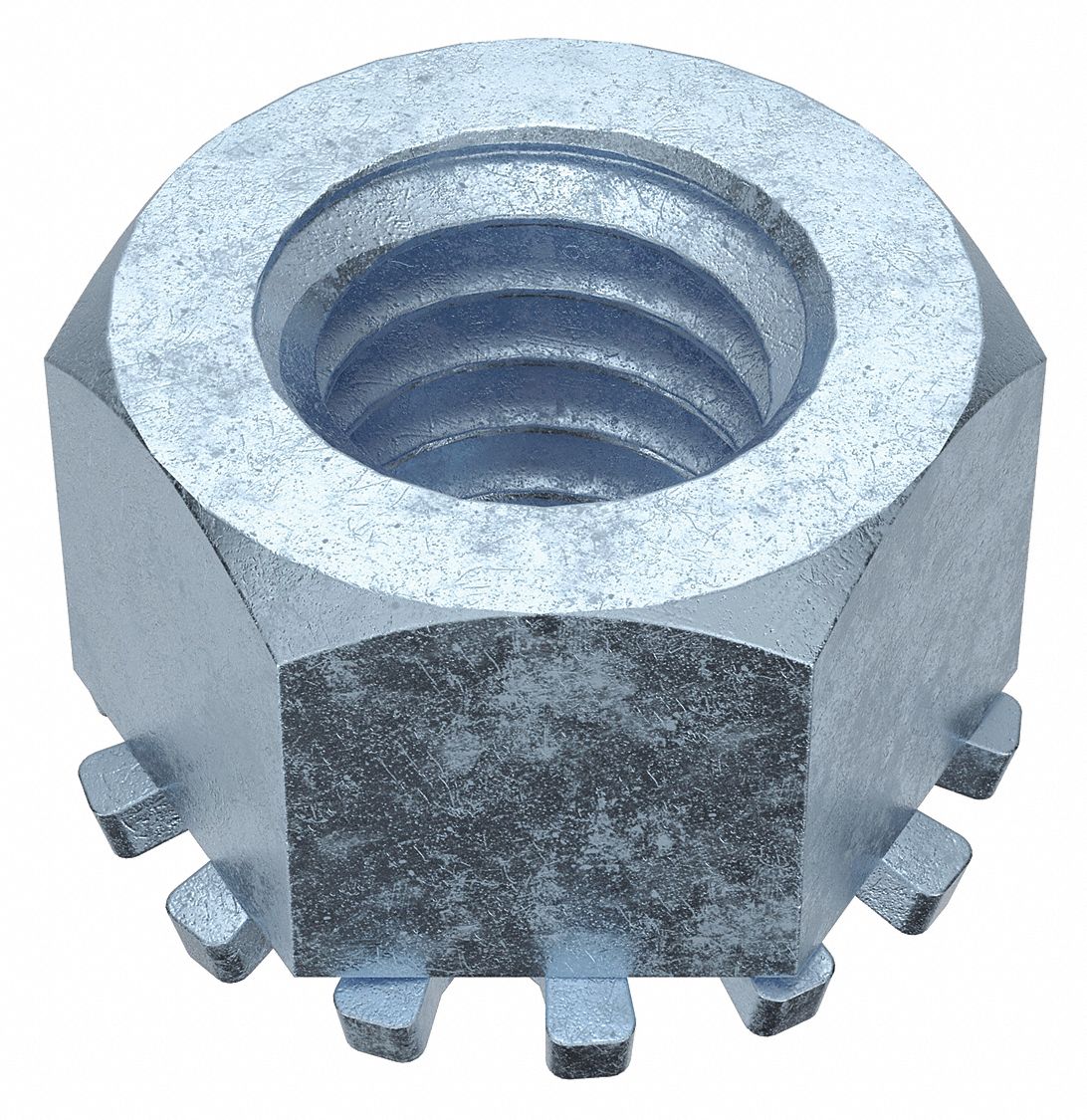 Lock Nut with External Tooth Lock Washer, 3/8"16 Thread Size, Lock Nut