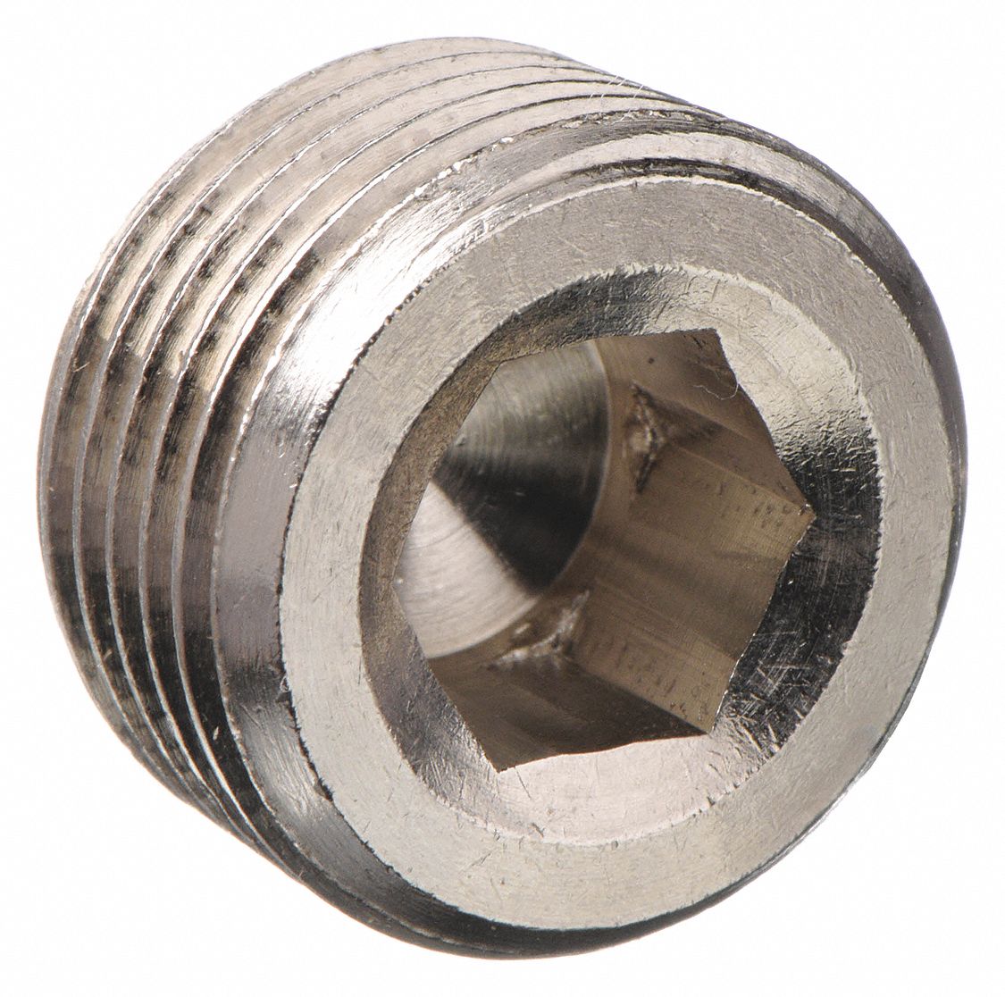 ChromePlated Brass, 1/8 in Fitting Pipe Size, Countersink Plug 4CCP2