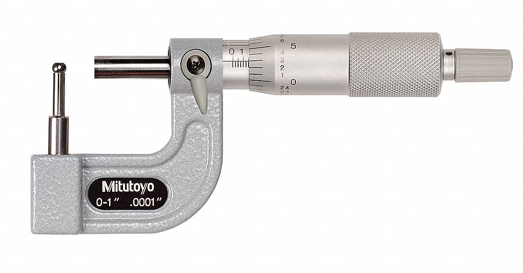 MITUTOYO Digital Tube Micrometer Mechanical, 0 in to 1 in Range