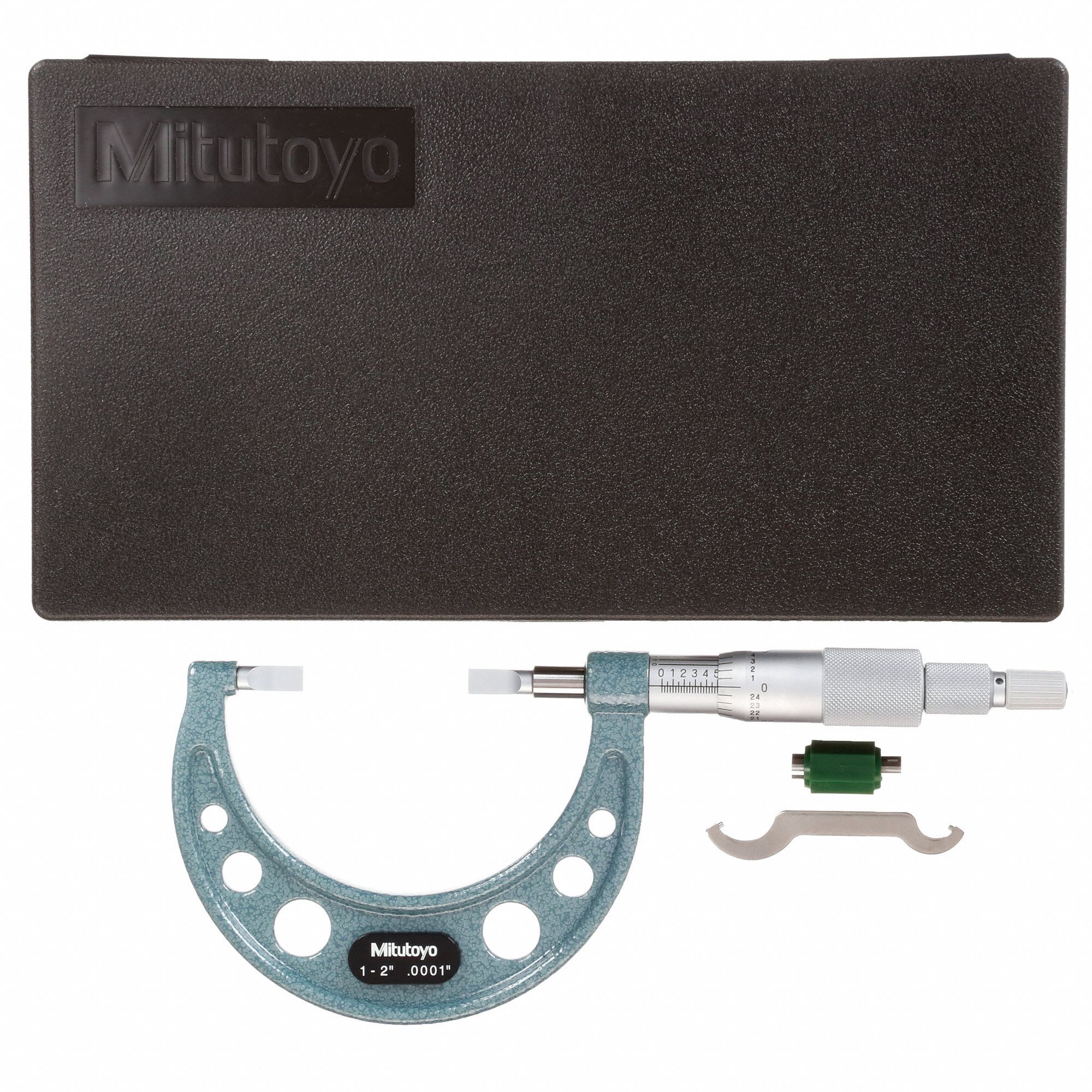 MITUTOYO Blade Micrometer, Vernier Operation, 1 to 2 in Range, 0.0001