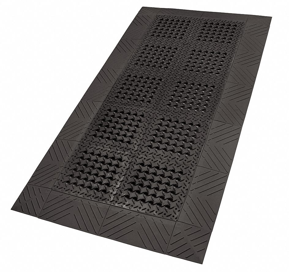 3 ft x 5 ft, 1 in Thick, Interlocking Drainage Mat 4CKN4620S0035BL