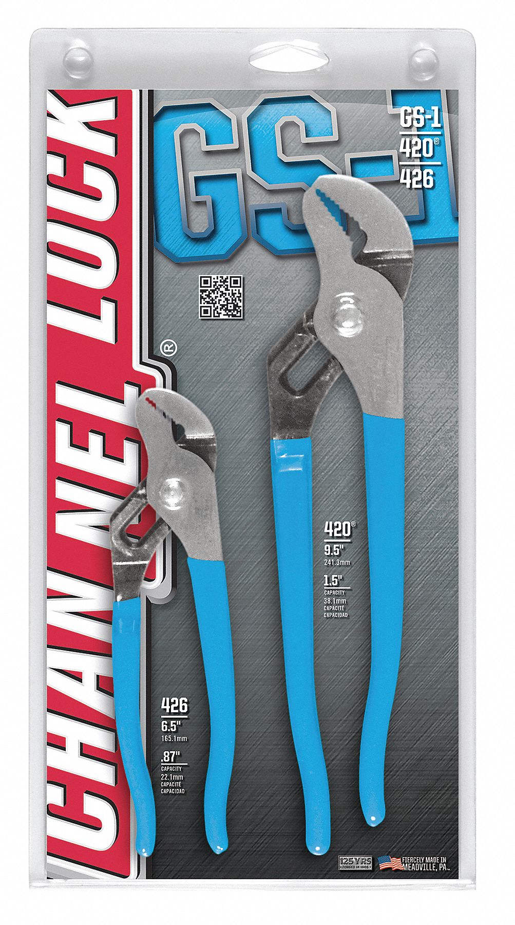 CHANNELLOCK Tongue and Groove Plier Set Flat, Self Adjusting, 7/8 in_1