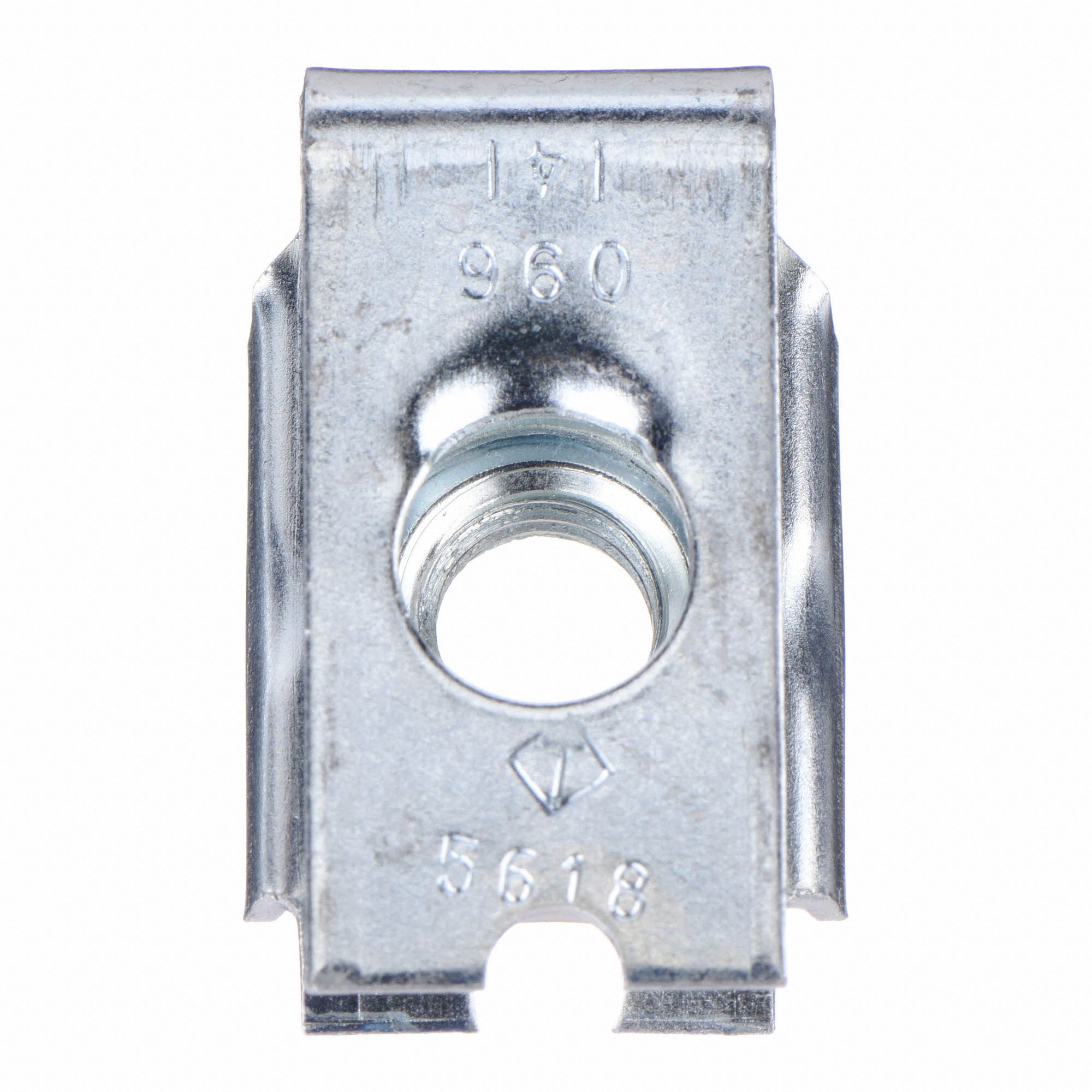 GRAINGER APPROVED 5/16"18 U Style Spring Nut, Zinc Plated, Steel, PK10
