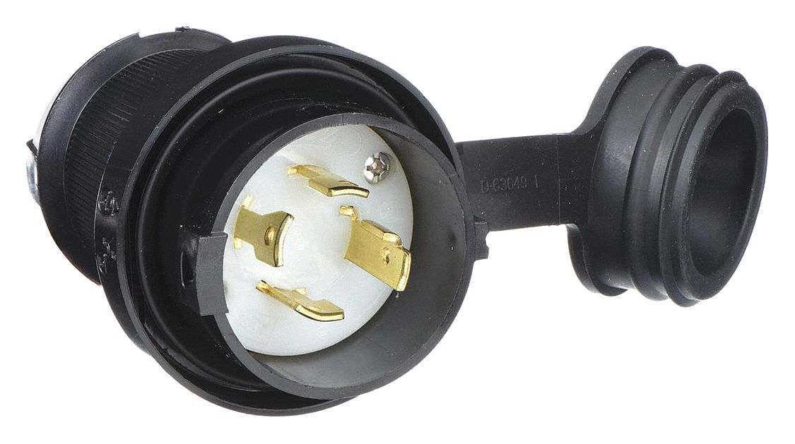 L1530P, 30 A, Watertight Locking Plug 4CV45HBL2721SW Grainger