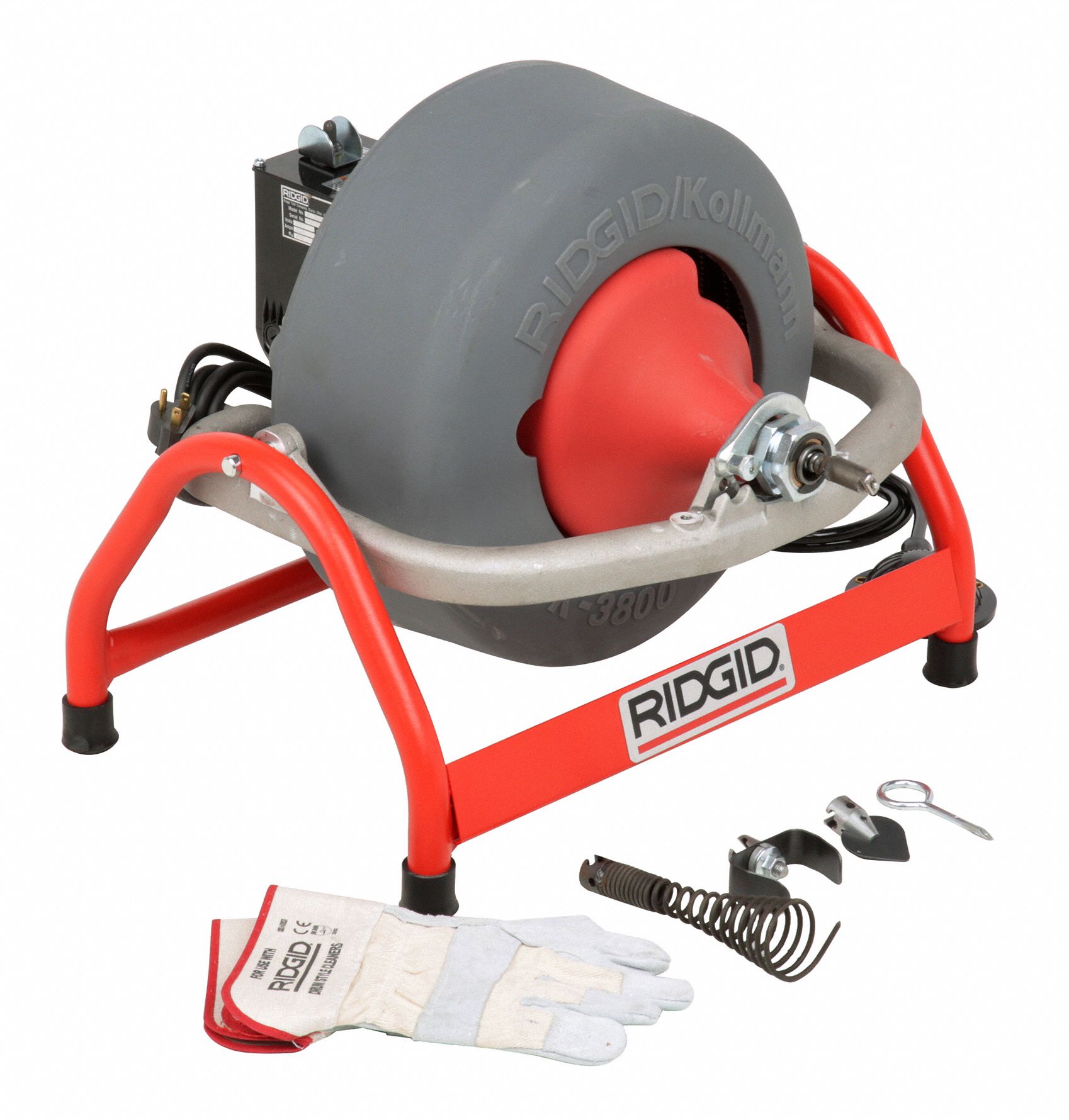 RIDGID Drain Cleaning Machine, Drain Line I.D. Size Range 3/4 in to 4