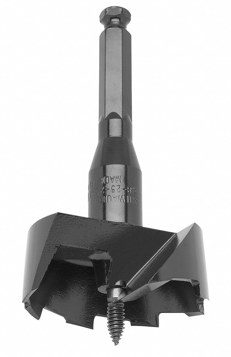 MILWAUKEE High Speed Steel Wood Drilling Bit, SelfFeed Style, 29/16" Bit, 6" Length, 7/16