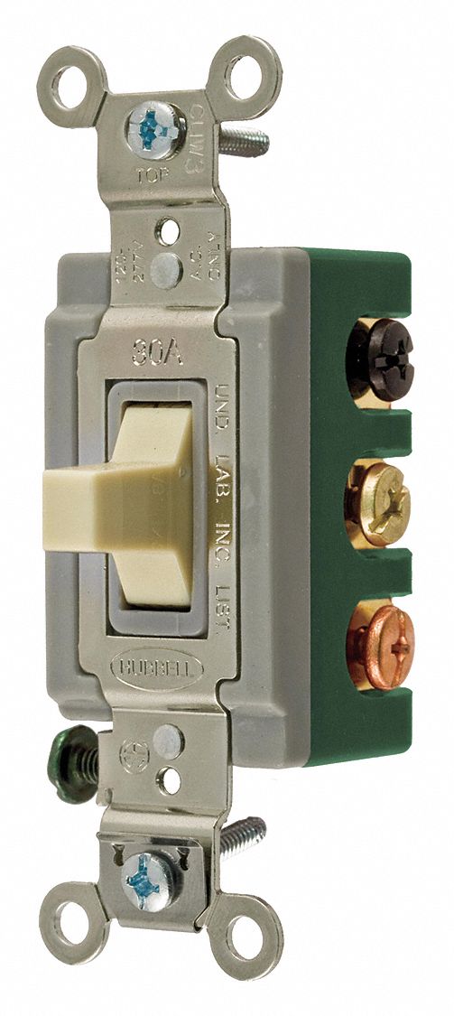HUBBELL WIRING DEVICEKELLEMS Wall Switch, 2Pole, 3 Position, Center