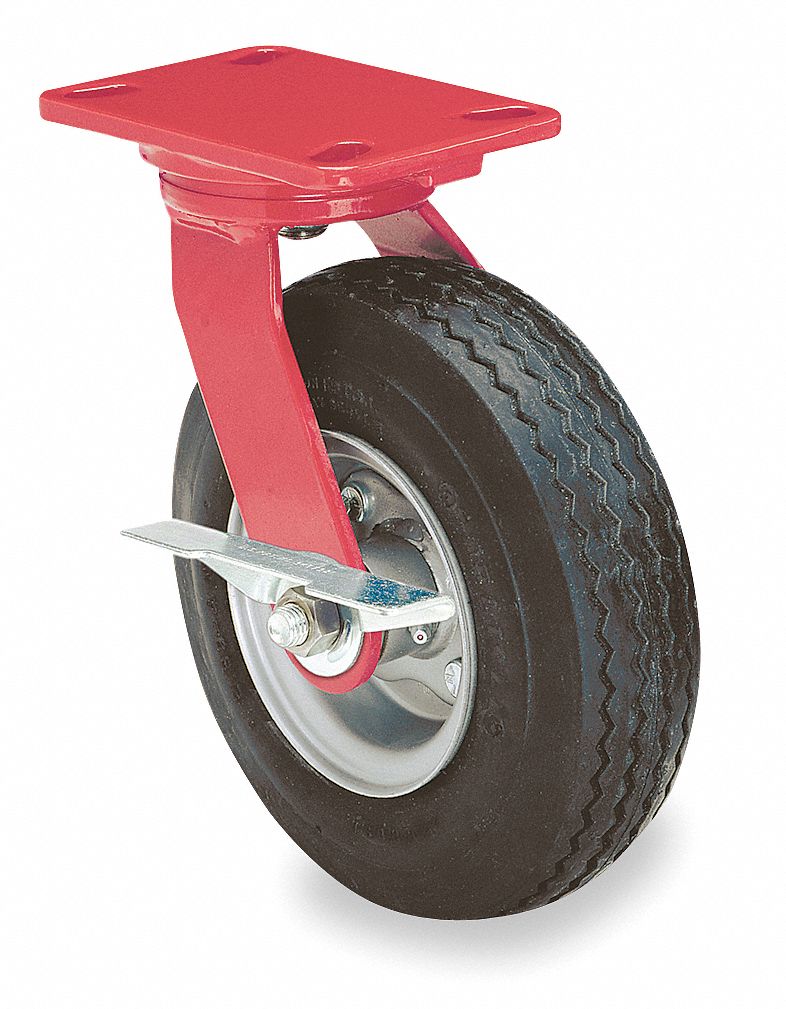 HAMILTON Swivel Pneumatic Caster w/ Brake & Lock, Swivel, 625 lb, 12 in