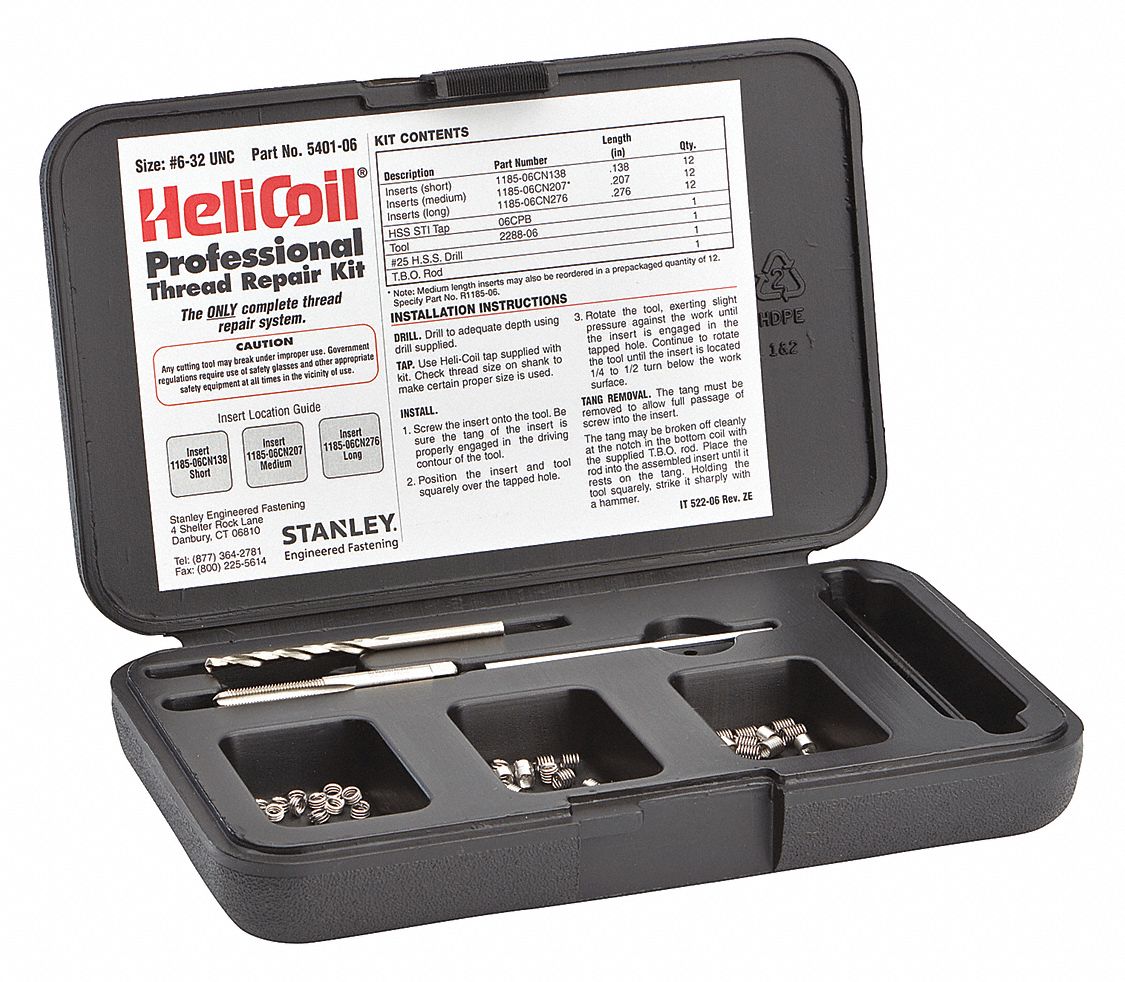 HeliCoil 36 Inserts, 1032 UNF Threaded Insert Thread Repair Kit