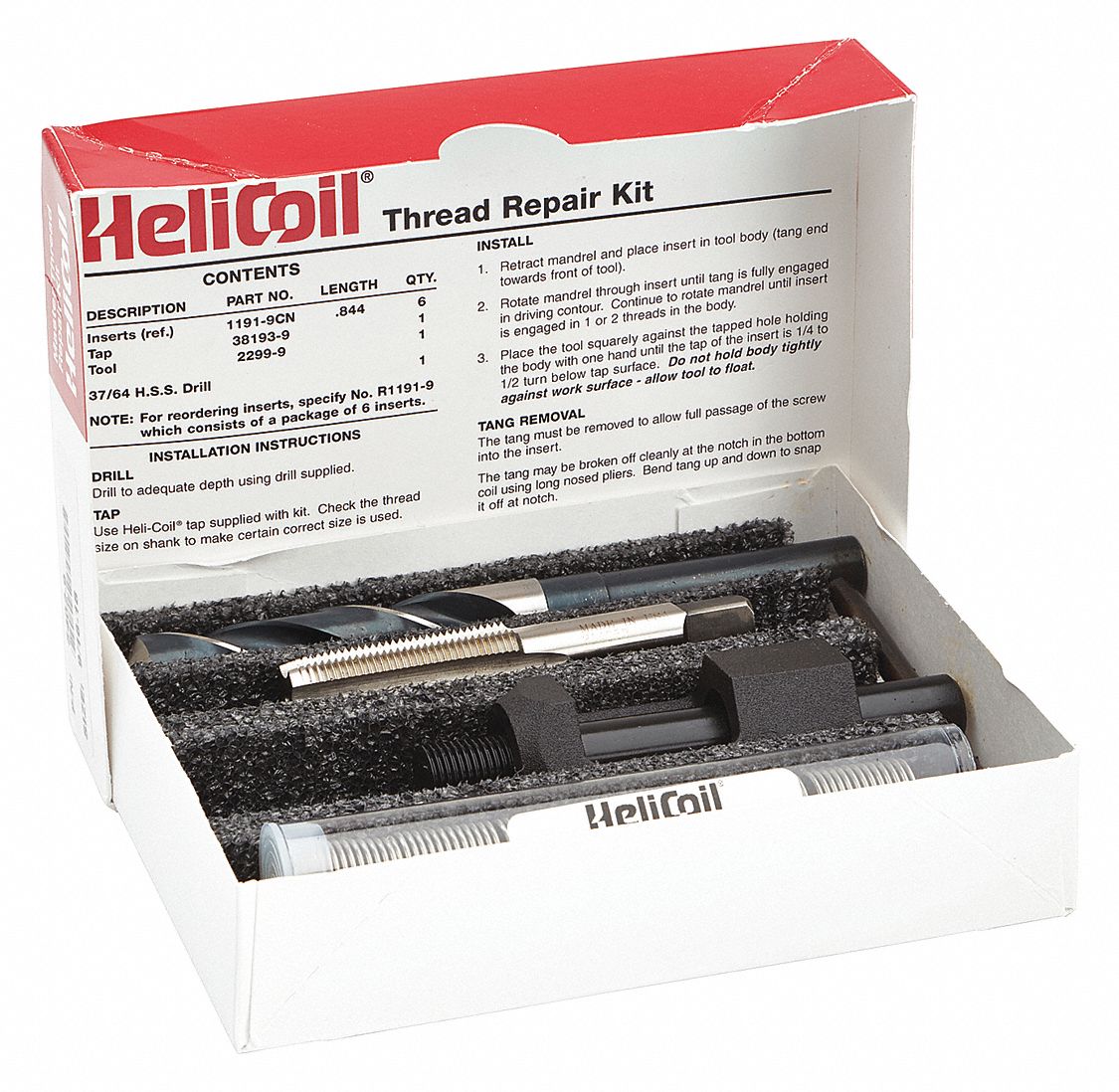 HeliCoil 54029 HeliCoil Thread Repair Kit Free Running (With Drill