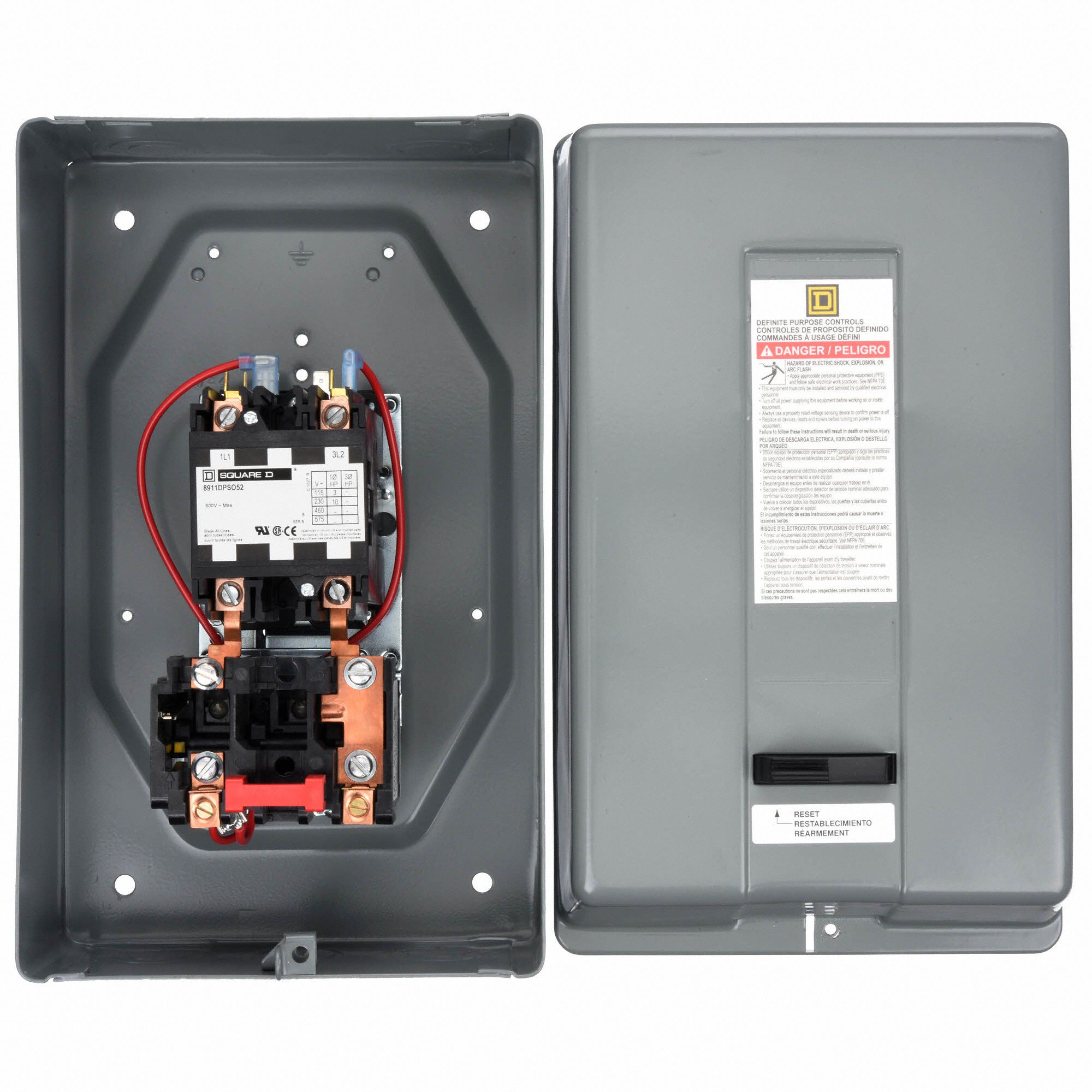 SQUARE D Definite Purpose Motor Starter 50 A Amps AC, 208 to