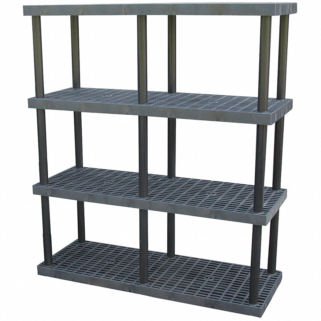 STRUCTURAL PLASTICS, 66 in x 24 in, 75 in Overall Ht, Plastic Shelving