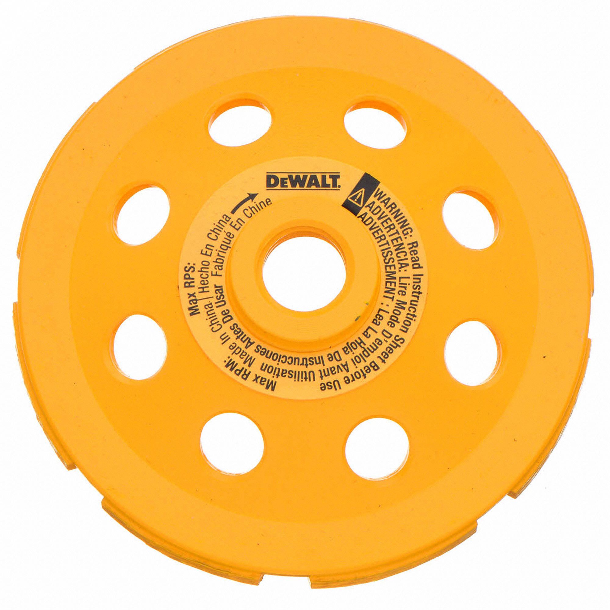 DEWALT Double Row Segment Cup Grinding Wheel, 7 in, 5/8"11 Arbor Size, 8,600 RPM Max. RPM
