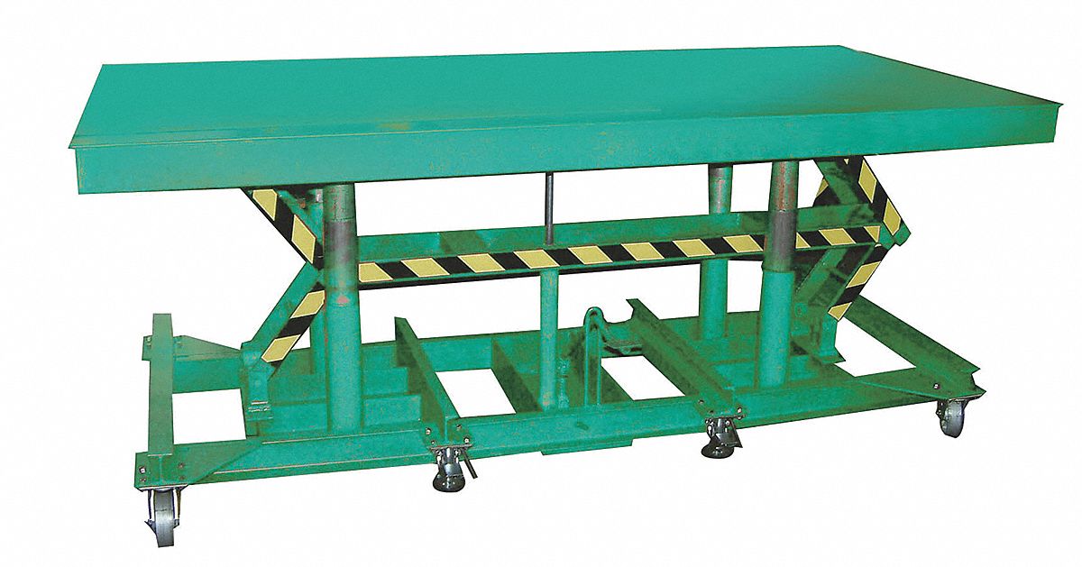 Mobile Lift Table, 3000 lb Load Capacity, 56 3/8 in Lifting Height Max