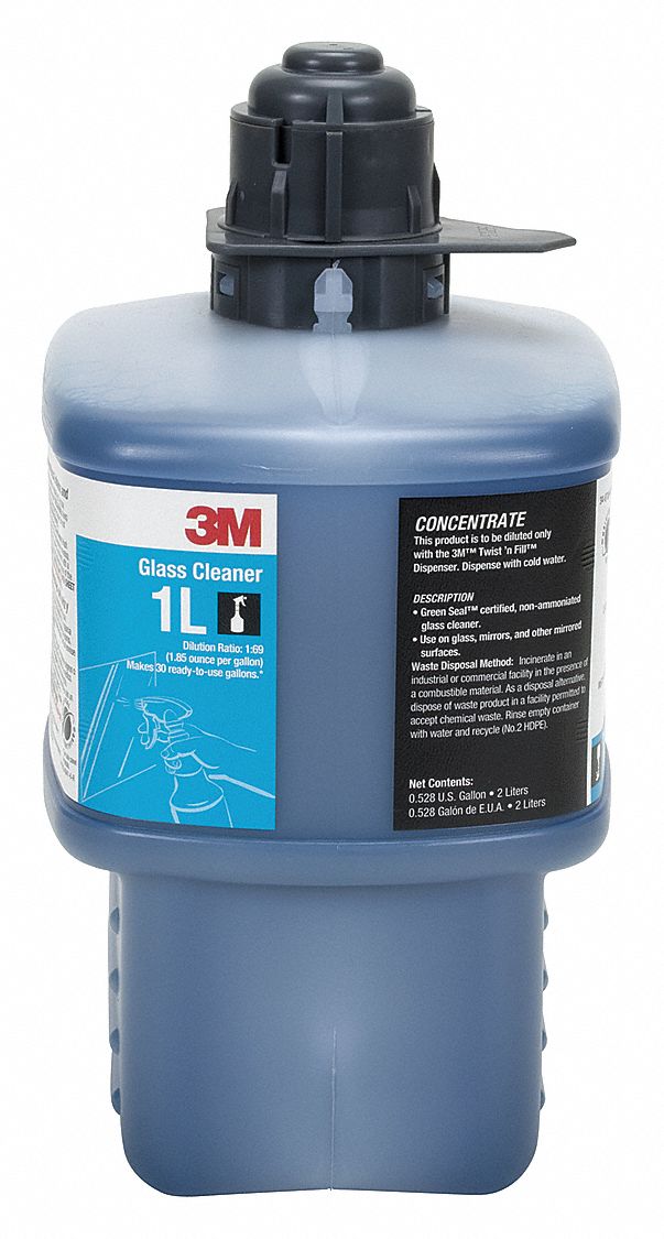 3M, 1L, Fits Twist 'n Fill Dispenser Series, Glass Cleaner 4EB951L