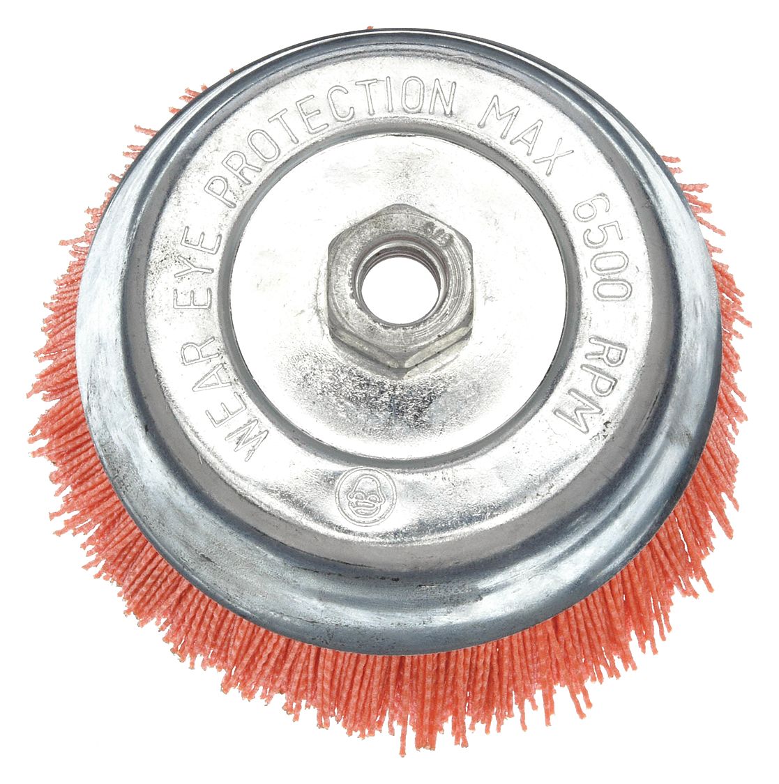 6 in Crimped Wire Cup Brush, Arbor Hole Mounting, 0.040 in Wire Dia. 1