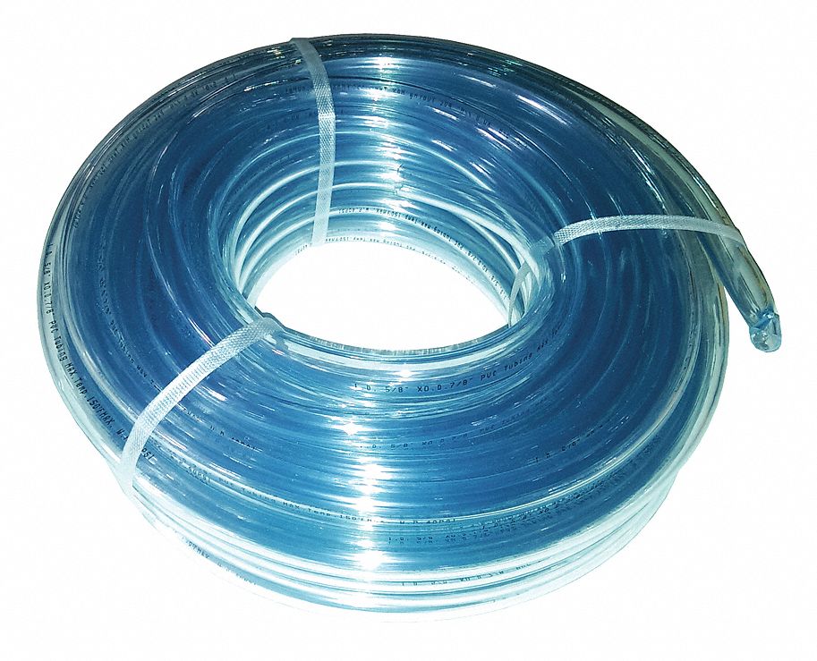 GRAINGER APPROVED PVC Tubing, SAE, 5/8 in Inside Dia., 7/8 in Outside