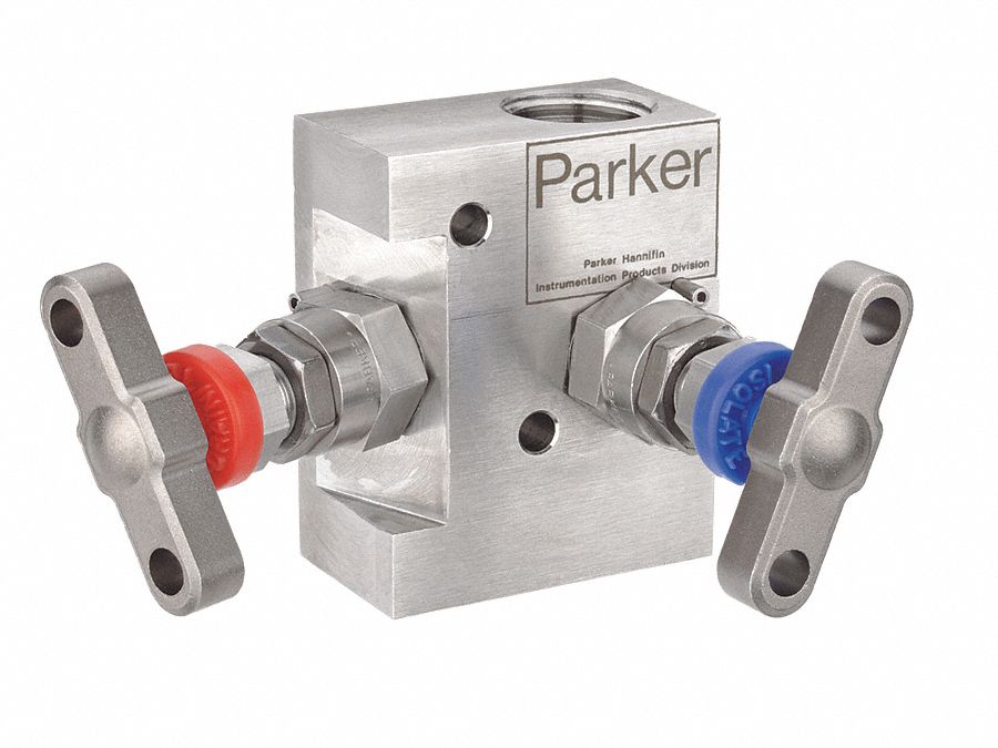 PARKER Instrumentation Manifold Valve 1/2 in FNPT, 1/2 in FNPT, 4 in