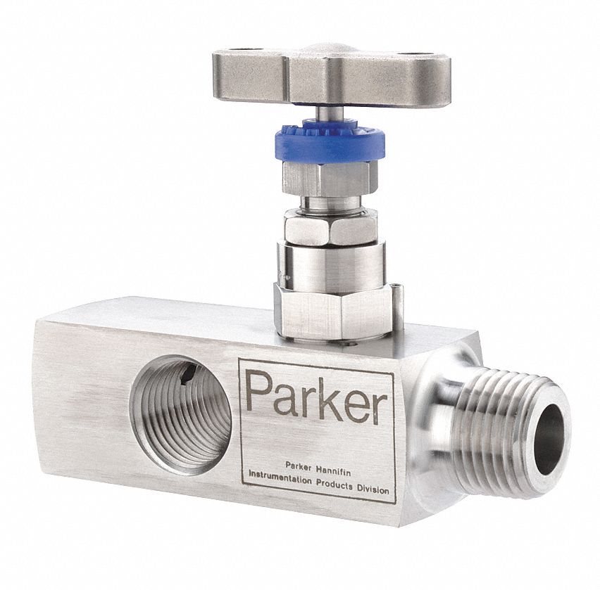 PARKER Gauge Valve, Angled, SS, 1/2 In. x 31/2 In 4EUK2HGVS8 Grainger