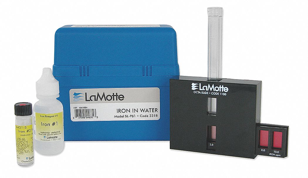 LAMOTTE Water Quality Testing Kit Iron, 0.5 to 10.0 ppm 4EVX74447