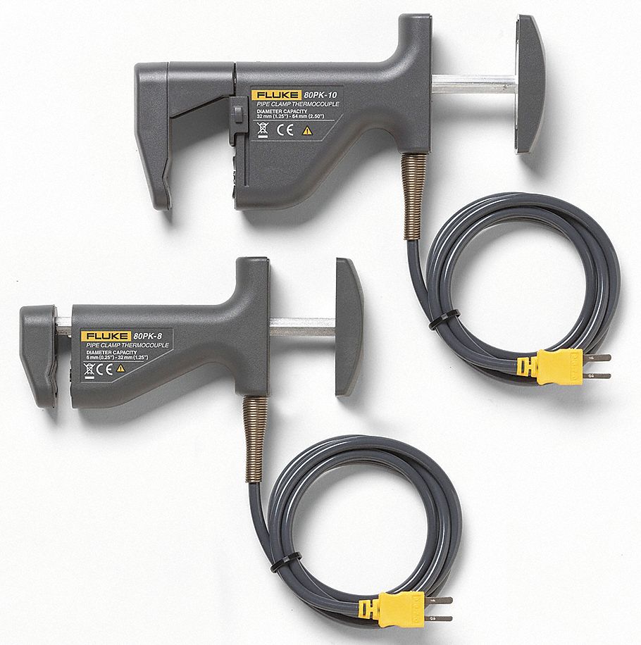 FLUKE Pipe Clamp Temperature Probe Thermocouple, Type K, Pipe Clamp