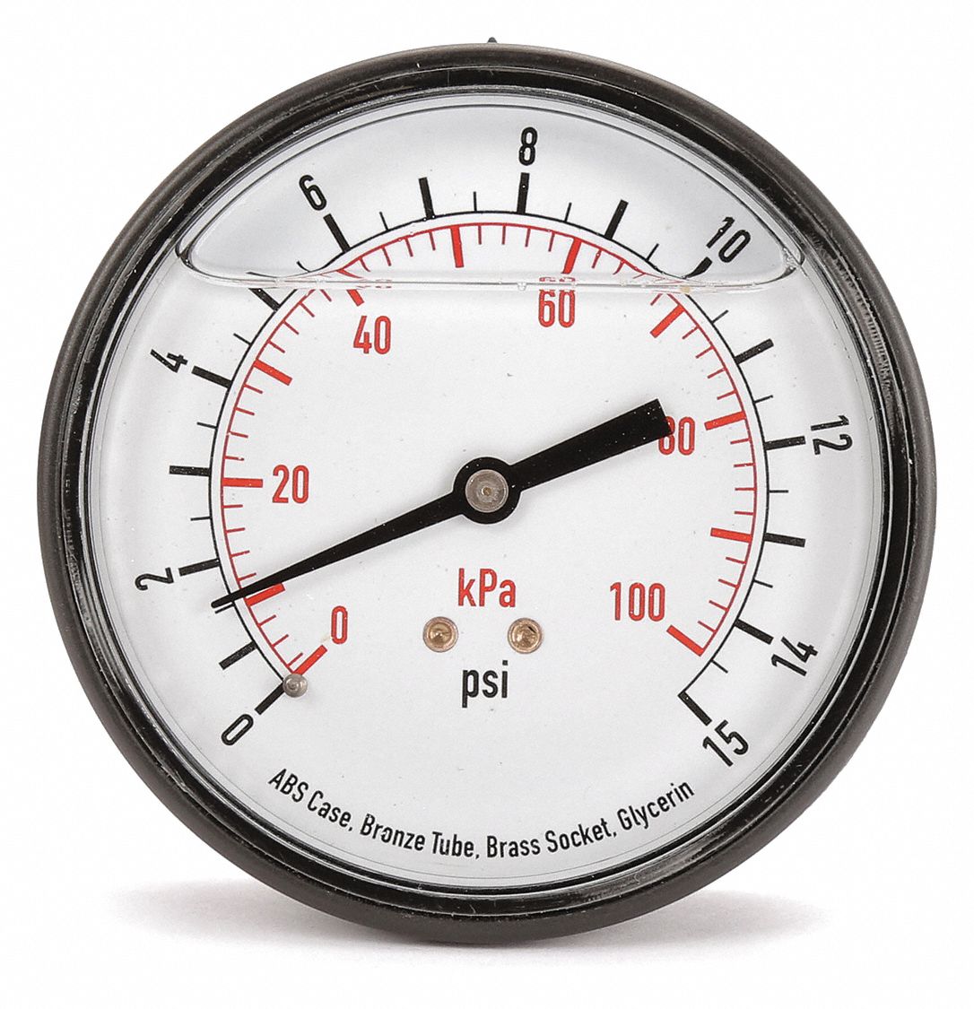 GRAINGER APPROVED Pressure Gauge, Liquid Filled, 31/2 In