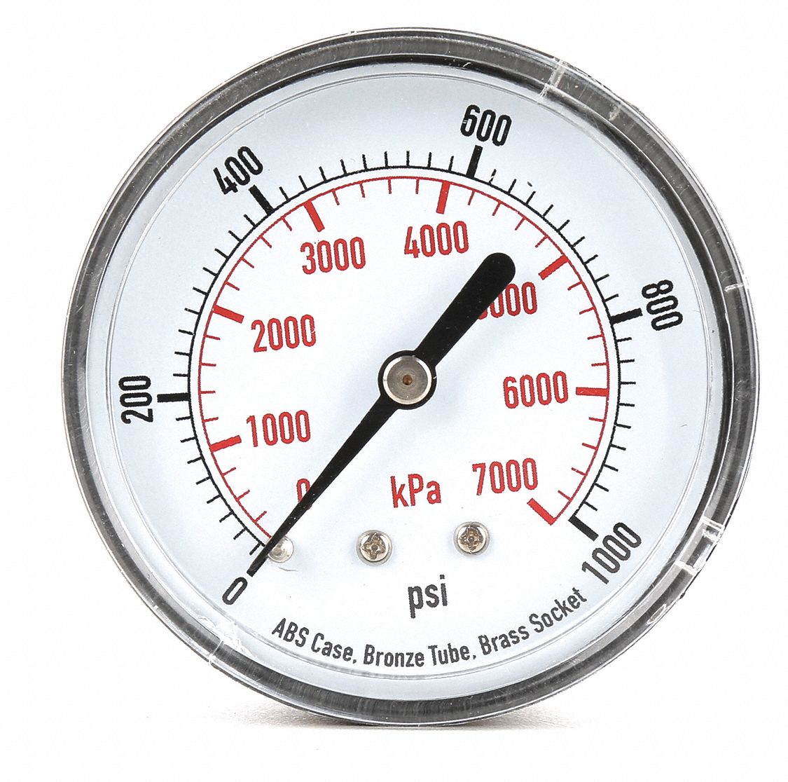 GRAINGER APPROVED Pressure Gauge, 0 to 1000 psi, 0 to 7000 kPa Range, 1