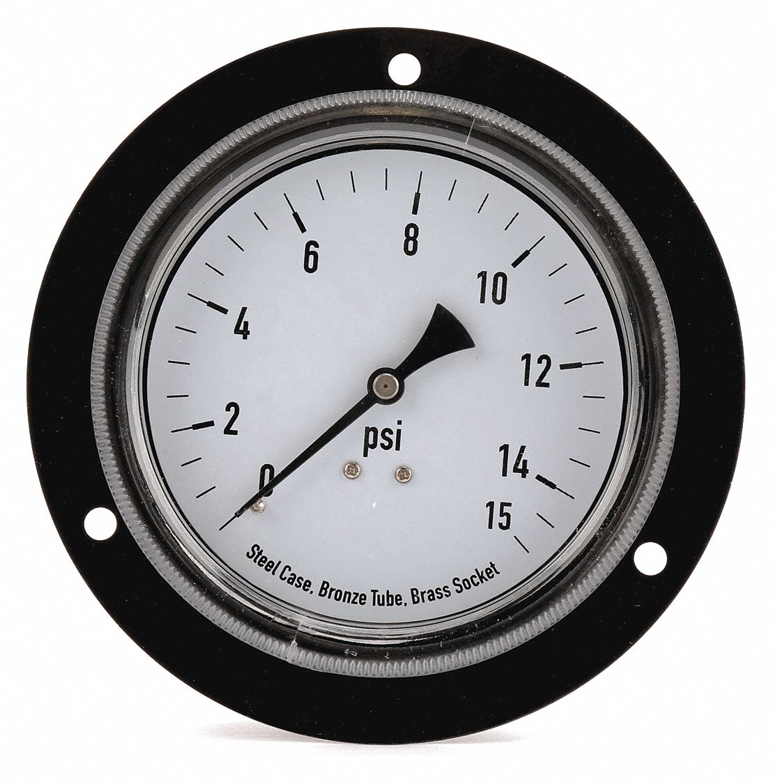 GRAINGER APPROVED Pressure Gauge, 0 to 15 psi Range, 1/4 in NPT, +/32