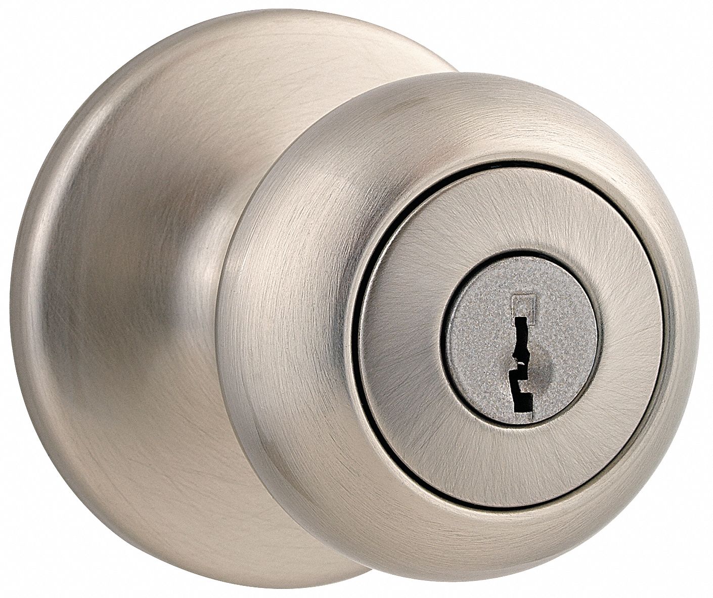KWIKSET Knob Lockset 3, Cove, Satin Nickel, Kwikset KW1, Different, ANSI 4FPR2400CV 15 SMT
